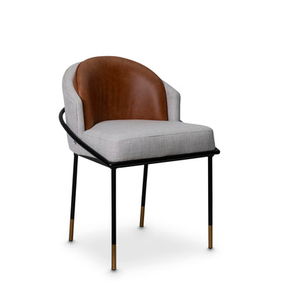 Double back fabric and genuine leather dining chair by Giava Interiors made in South Africa