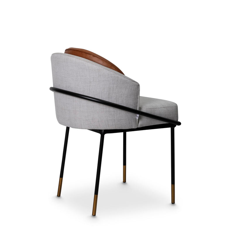 Back view of the double back fabric and genuine leather combination dining chair by Giava Interiors, South Africa