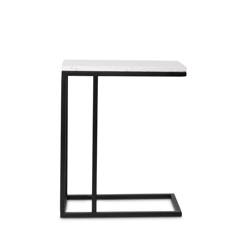 Wrap Up & Over Side Table in White Stone