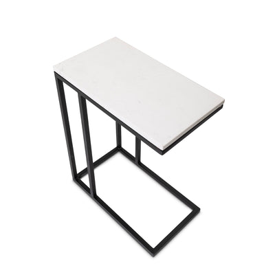 Wrap Up & Over Side Table in White Stone