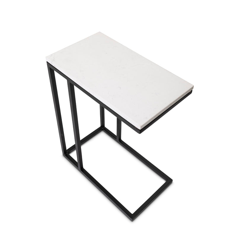 Wrap Up & Over Side Table in White Stone