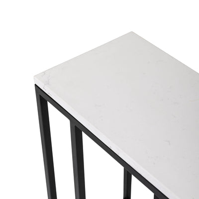 Wrap Up & Over Side Table in White Stone