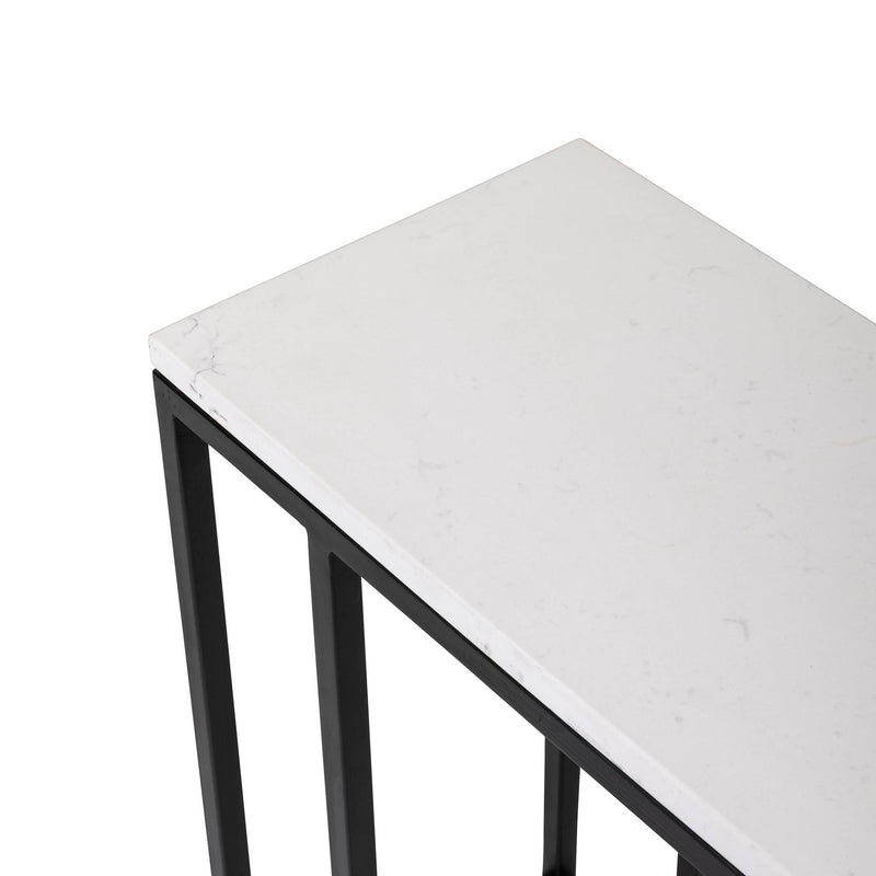 Wrap Up & Over Side Table in White Stone