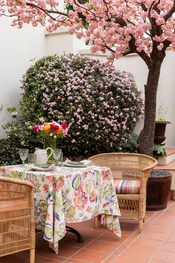 Whimsy tablecloth styled outdoor by Giava Interiors. Made in South Africa