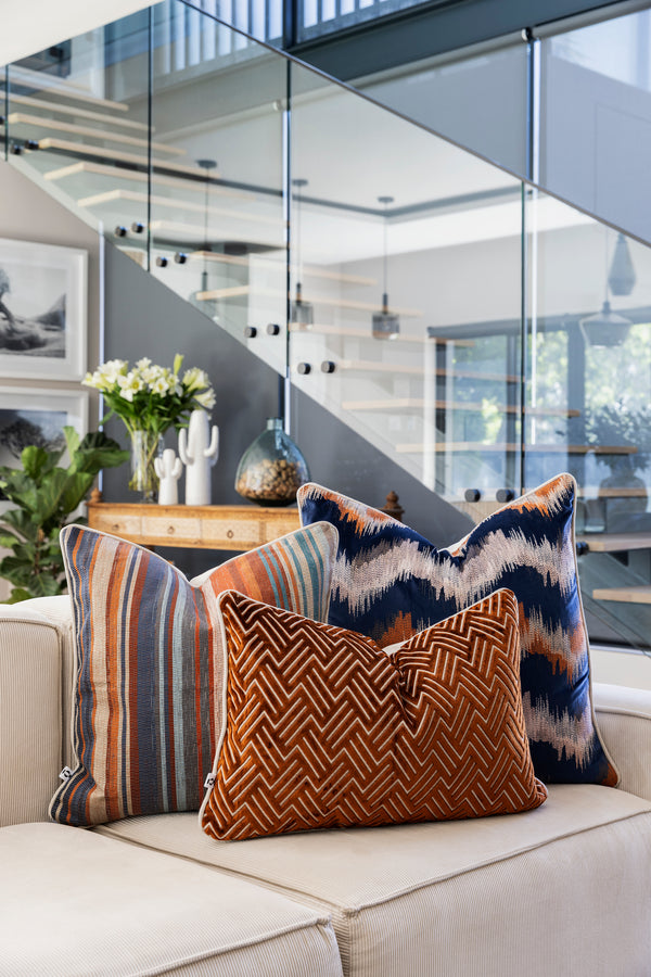 Living room scatter cushions, furniture and styling by Giava Interiors in South Africa