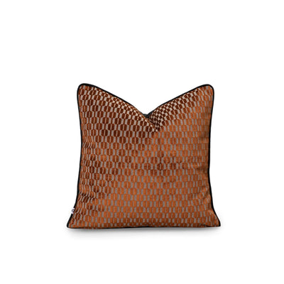 Luxurious brown scatter cushion featuring a textured geometric pattern, perfect for enhancing interior decor.