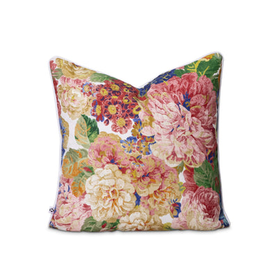 Floral in roses and peonies outdoor scatter cover by Giava Interiors. Made in South Africa. 