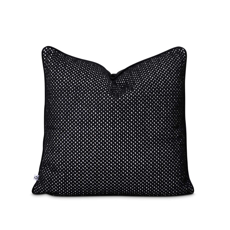 Black embroidered speckled scatter cushion by Giava Interiors made in South Africa