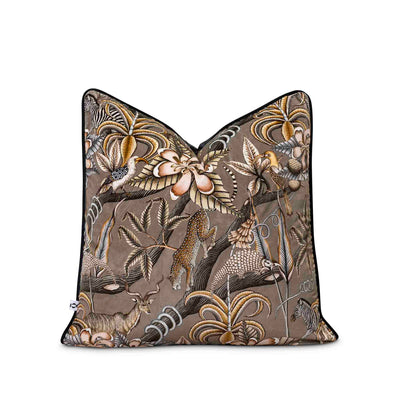Animal print velvet scatter cover in earthy tones by Giava Interiors made in South Africa.