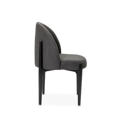 Dining room chair upholstered in charcoal fabric by Giava Interiors. Made in South Africa 