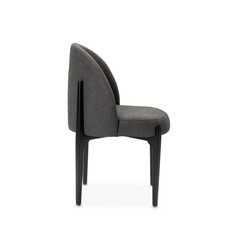 Dining room chair upholstered in charcoal fabric by Giava Interiors. Made in South Africa 
