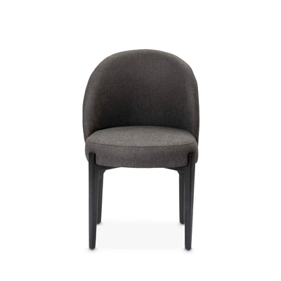 Front view of the charcoal upholstered dining room chair by Giava Interiors. Made in South Africa 