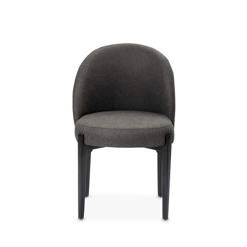 Front view of the charcoal upholstered dining room chair by Giava Interiors. Made in South Africa 