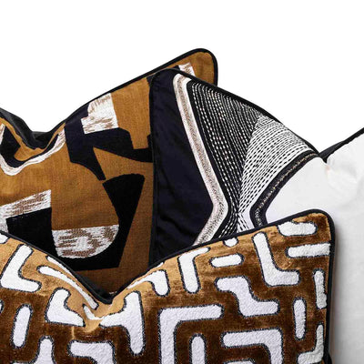Bryce indoor scatter cushions in rich brown and black tones by Giava Interiors – handcrafted in South Africa for elegant home decor
