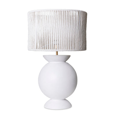 Belly Tabel Lamp with white cotton string on white frame by Giava Interiors
