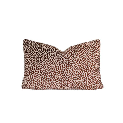 Terracotta and beige spotted scatter cover by Giava Interiors made in South Africa