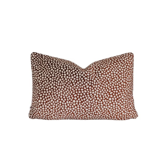 Terracotta and beige spotted scatter cover by Giava Interiors made in South Africa