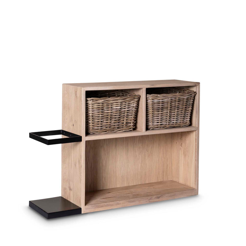 Balance Gym Console caddy solid oak and steel frame by Giava Interiors, South Africa