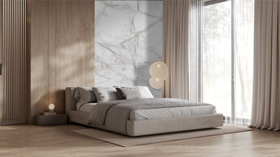 Bedroom with Luxury Marble pattern wall paper by Giava Interiors in South Africa