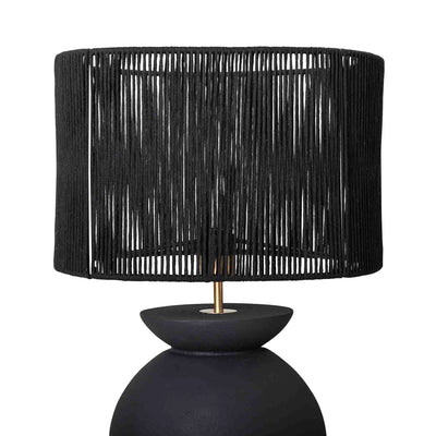 Closeup ot the belly in ebony with its black cotton string shade by Giava Interiors made in South Africa