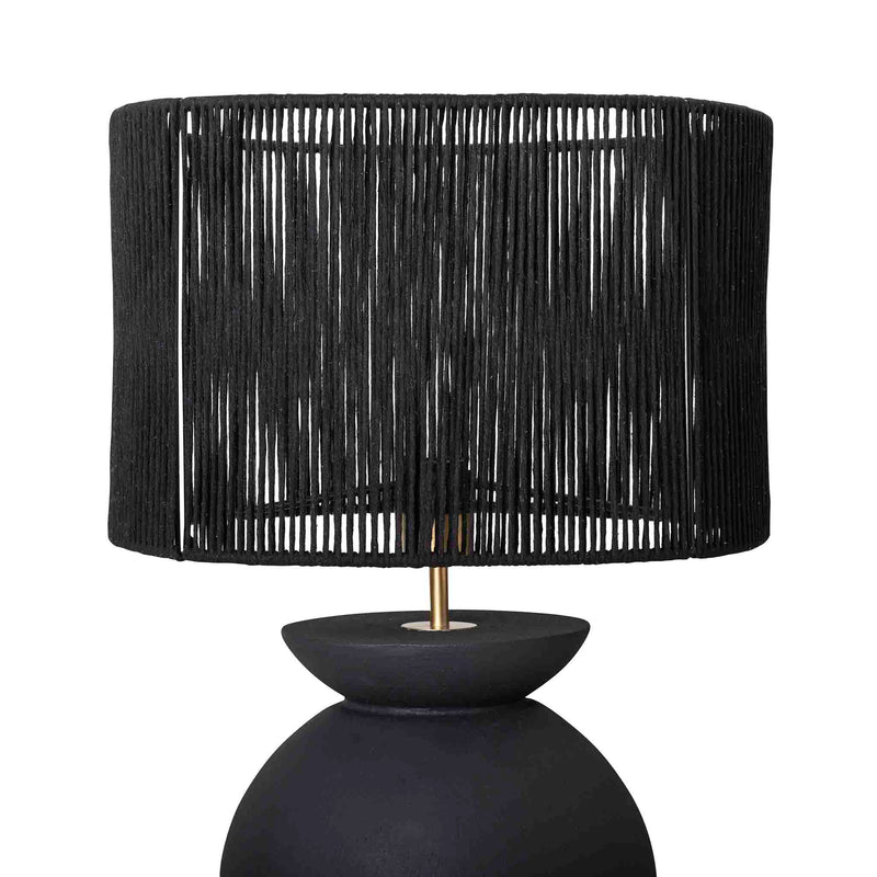 Closeup ot the belly in ebony with its black cotton string shade by Giava Interiors made in South Africa