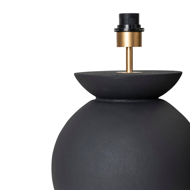 Closeup of our Black Belly lamp base with fitting by Giava Interiors manufactured in South Africa