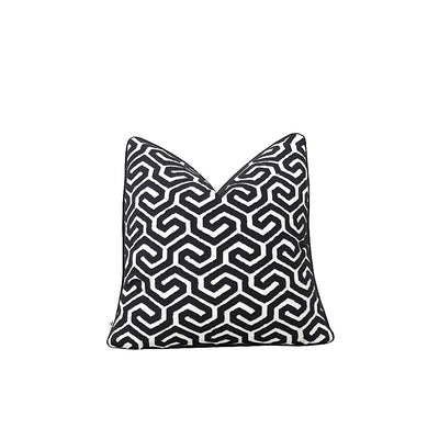 Decorative pillow with black and white geometric pattern by Giava Interiors made in South Africa