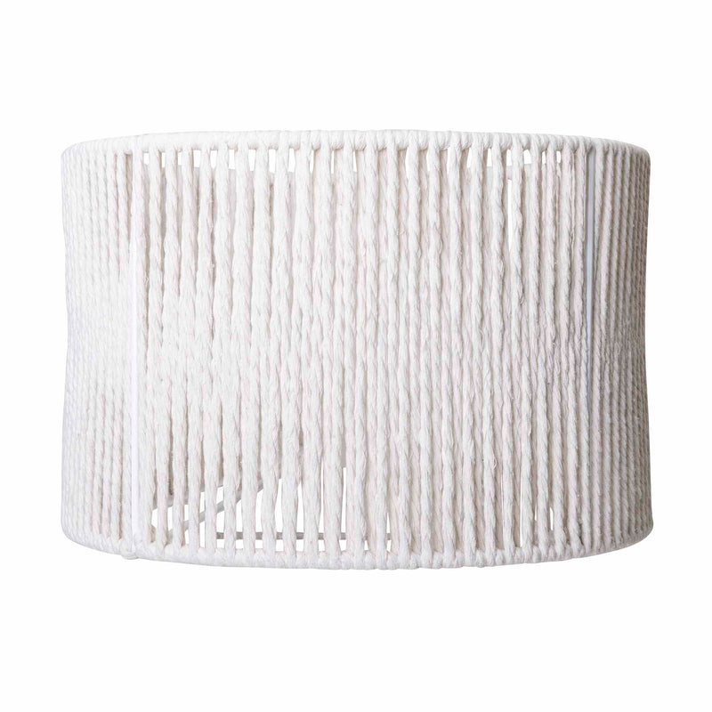 White cotton string frame for the bisque belly lamp base by Giava Interiors