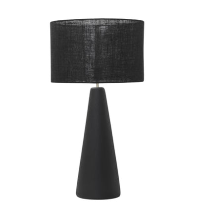Cone shape ebony lamp with a hessian shade by Giava Interiors made in South Africa