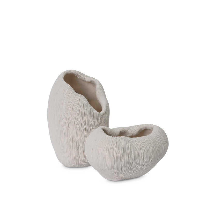 The set of 2 Coral Vases in white  by Giava Interiors made in South Africa