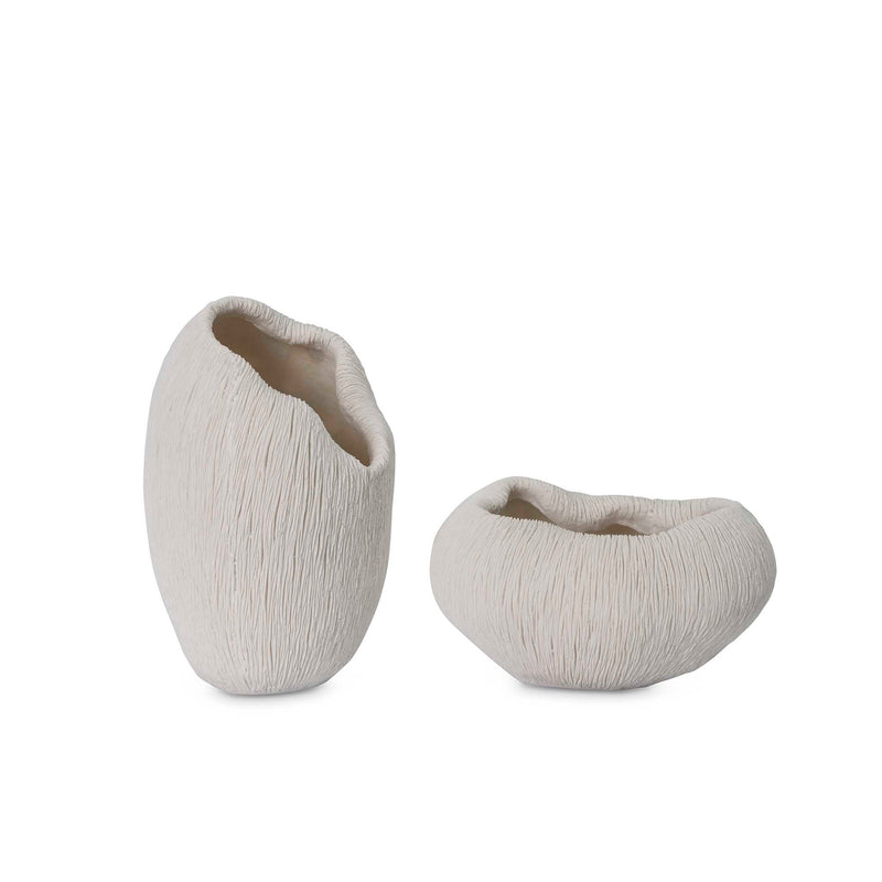 Coral Vase set of 2 in white coral inspired shapes by Giava Interiors, South Africa
