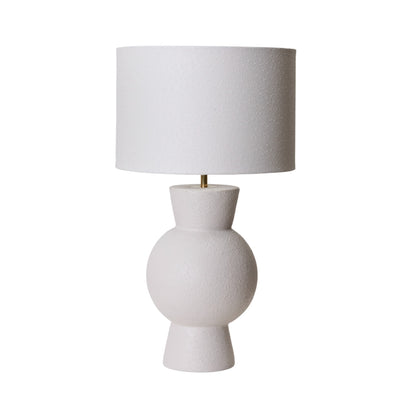 Curve table lamp in white with faux ostrtich shade by Giava Interiors made in South Africa