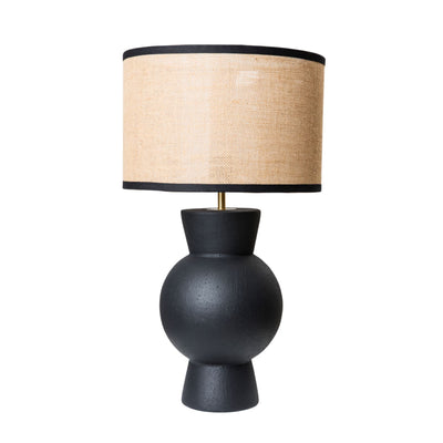 Curve Table Lamp in Ebony with Hessian Shade