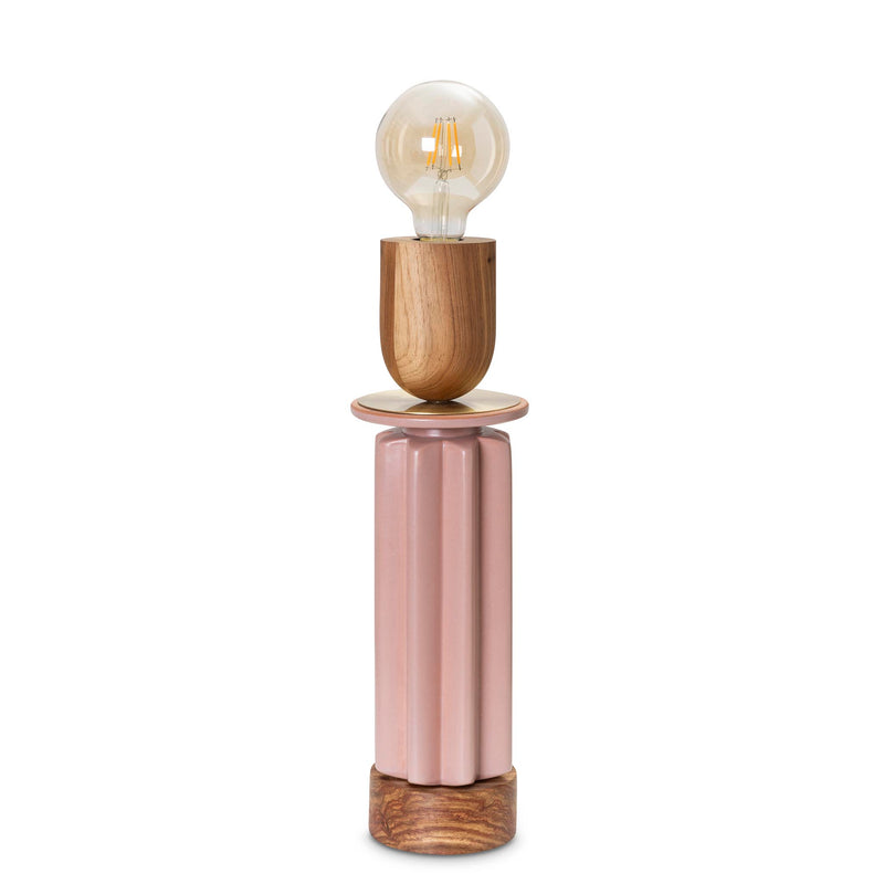Rialheim Scallop Table Lamp in Kiaat & Copper