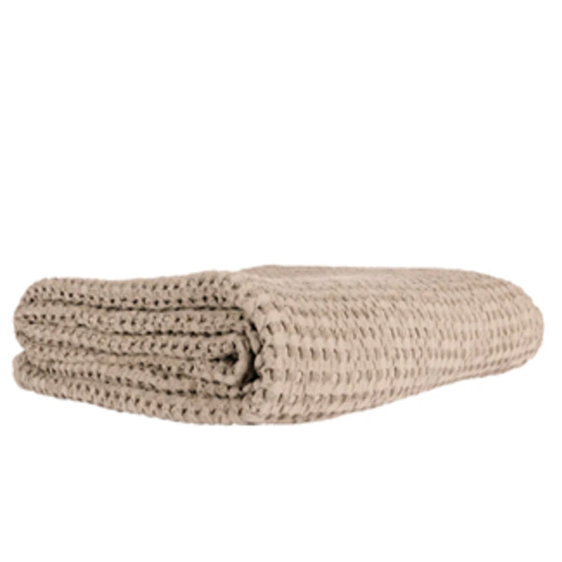 Double layer waffle throw in Almond Milk by Giava Interiors