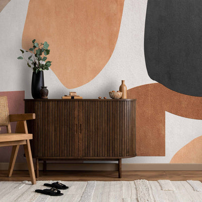 Wallpaper with desert coloured shapes by Giava Interiors. Made in South Africa 