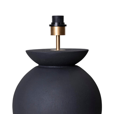 Closeup of the Ebony Belly Lamp fitting by Giava Interiors. Manufactured in South Africa