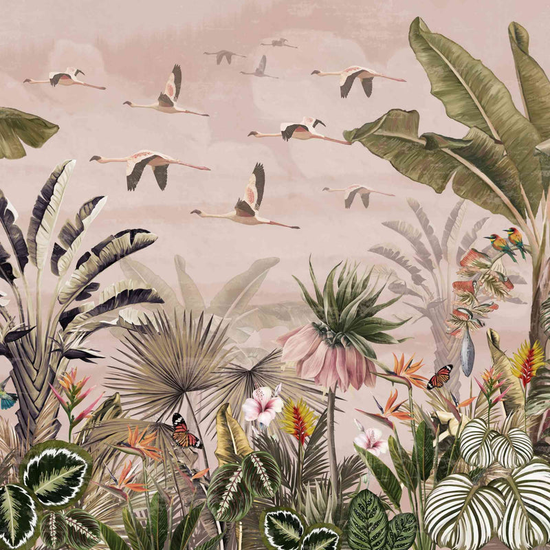 Flamants Roses wall mural available from Giava Interiors in South Africa