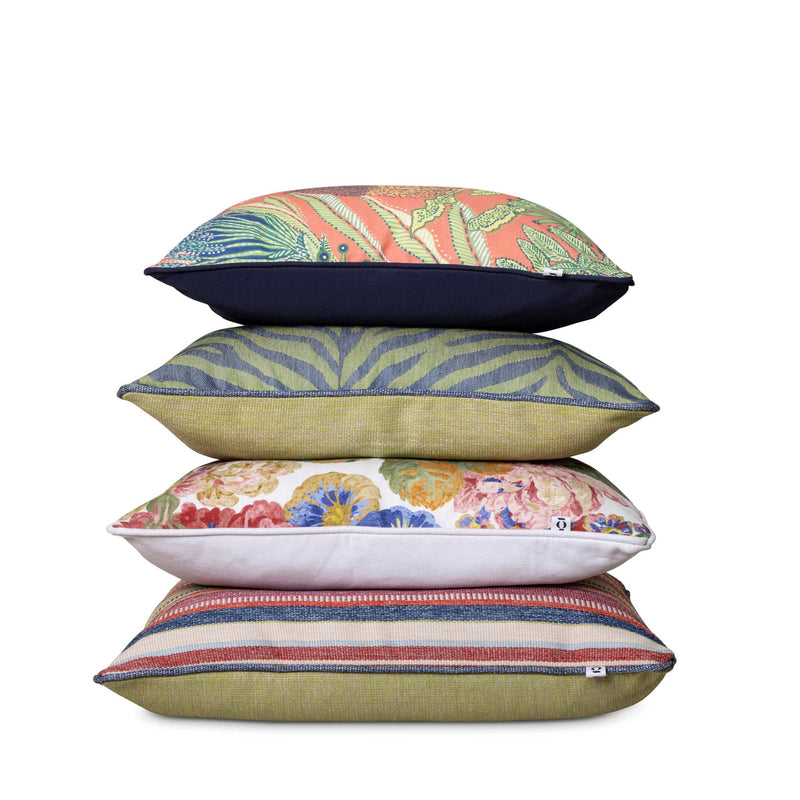 Stack of four colorful Fynbos outdoor scatter set by Giava Interiors made in South Africa