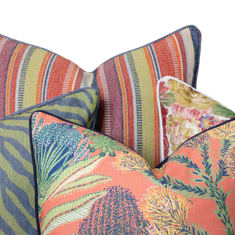Detail of the bright colourful outdoor scatters by Giava Interiors made in South Africa