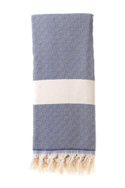 Woven herringbone throw in blue by Giava Interiors made in South Africa