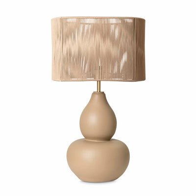 Gourd lamp with cotton shade in tan by Giava Interiors made in South Africa