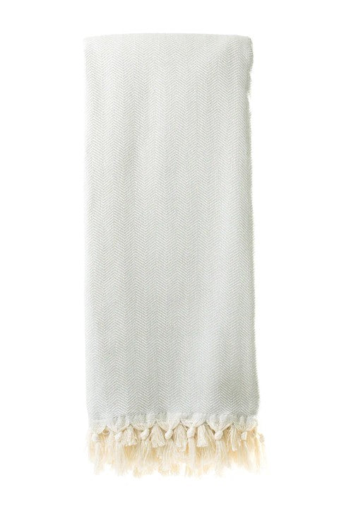 Woven Herringbone throw in pearl by Giava Interiors made in South Africa