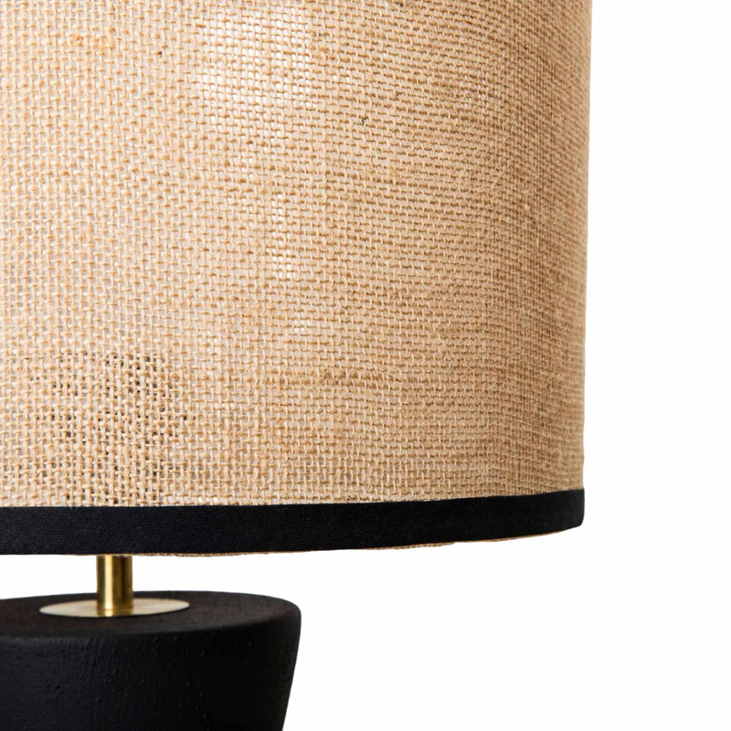 Curve Table Lamp in Ebony with Hessian Shade