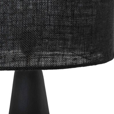 Close-up of the hessian shade in black by Giava Interiors made in South Africa
