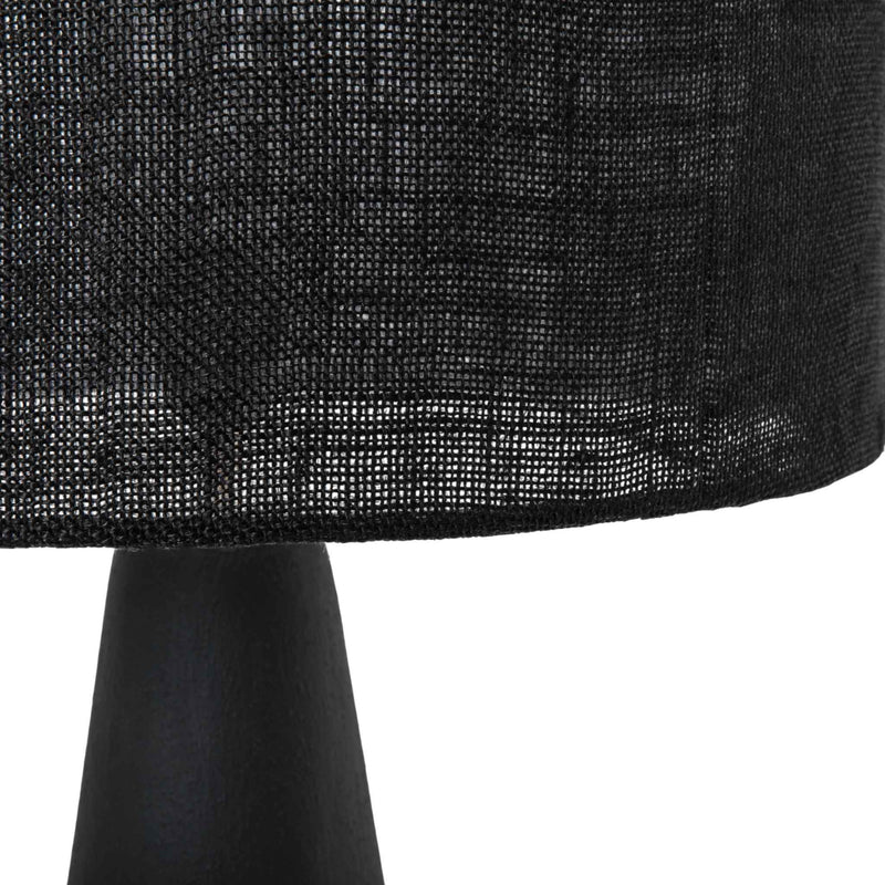 Close-up of the hessian shade in black by Giava Interiors made in South Africa