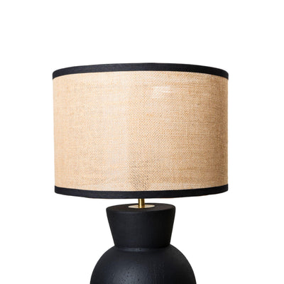 Curve Table Lamp in Ebony with Hessian Shade