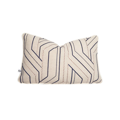 Fine navy, white and brown thread on linen by Giva Interiors. Made in South Africa