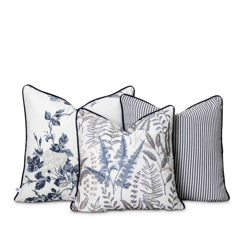 Iceberg set of 3 nave and white scatters by Giava Interiors made in South Africa