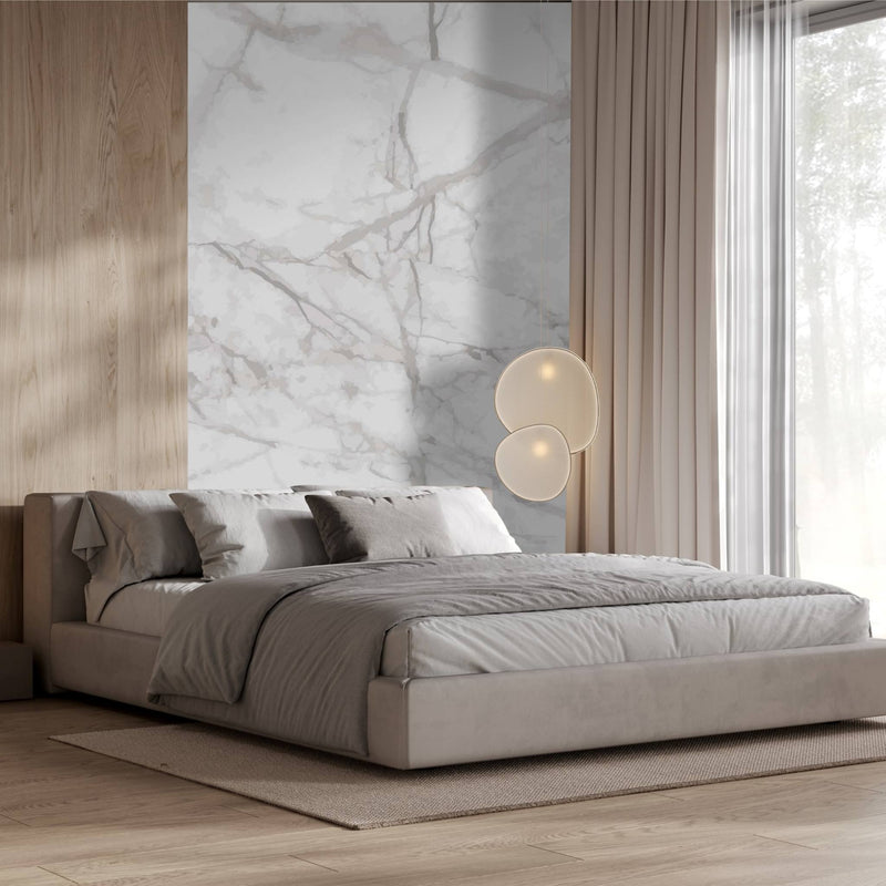 Bedroom with Luxury Marble pattern wall paper by Giava Interiors in South Africa